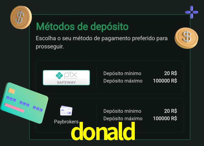 O cassino donald oferece uma grande variedade de métodos de pagamento